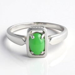 Bague en argent et Chrysoprase impériale