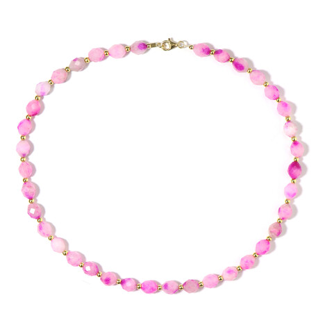 Zilveren halsketting met lelie kwartskristallen