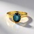 Anello in argento con Cianite Blu Foglia di Tè
