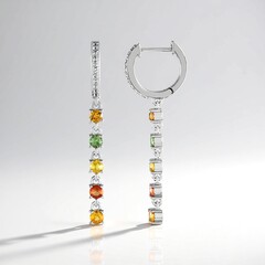 Orecchini in argento con Zaffiro Fancy