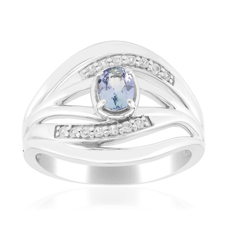 Unheated Lilac Tanzanite Silver Ring