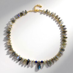 Collana in argento con Labradorite (Riya)