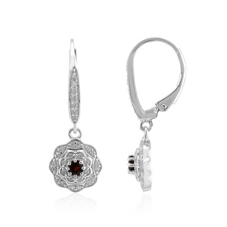 Garnet Silver Earrings