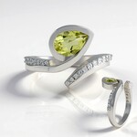 Anello in argento con Quarzo Ouro Verde