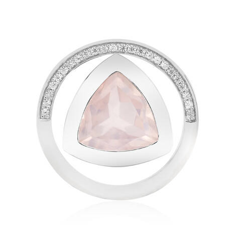 Pendentif en argent et Quartz rose (MONOSONO COLLECTION)