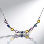 Collana in argento con Zaffiro Ceylon Blu