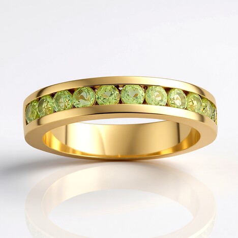 Anello in argento con Peridoto della Birmania