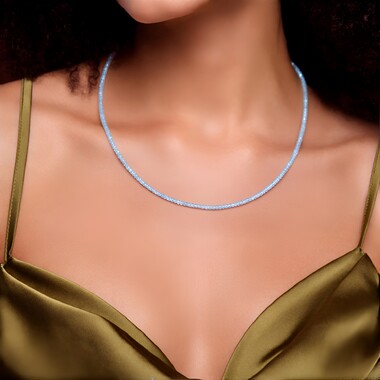 Collar en plata con Apatita azul