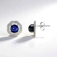 Orecchini in argento con Zaffiro Stellato Blu