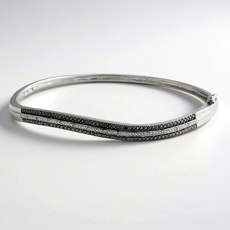 Bracciale in argento con Diamante Nero