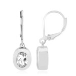 Boucles d'oreilles en argent et Topaze blanche (MONOSONO COLLECTION)