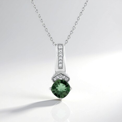 Collier en argent et Apatite chromifère