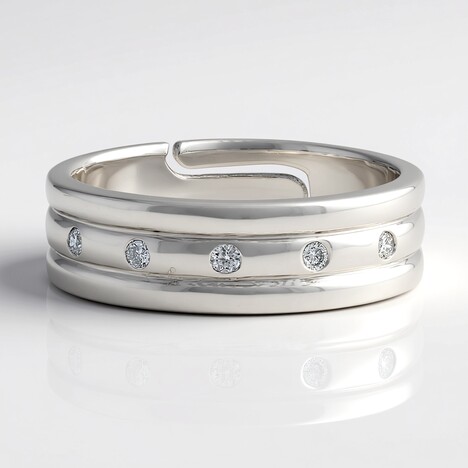 Anello da uomo in argento con Diamante I1 (G) (Annette)