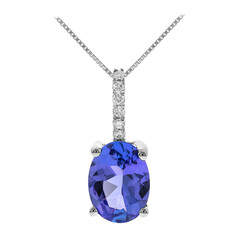 AAA-Tansanit-Goldhalskette