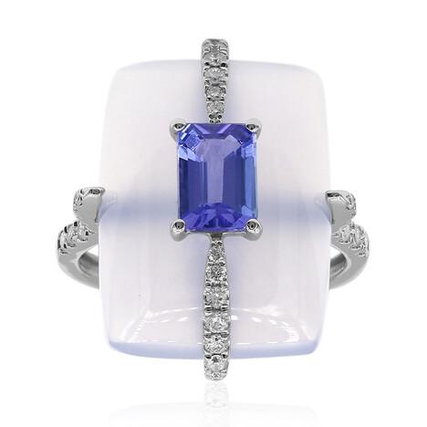 Gouden ring met een AAA tanzaniet (CIRARI)