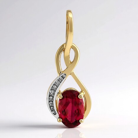 Ciondolo in oro con Rubellite Brasiliana AAA