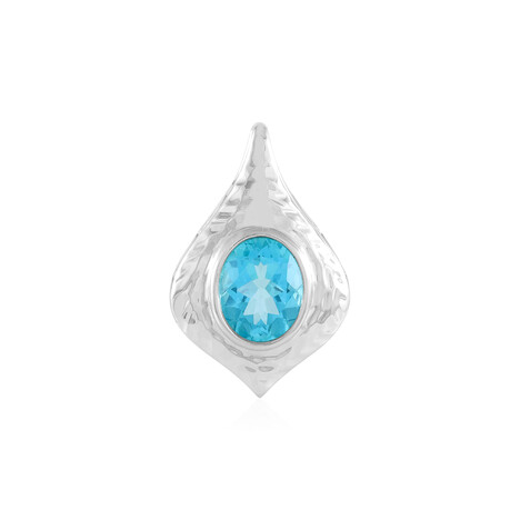 Zilveren hanger met een Paraiba-blauwe topaas (MONOSONO COLLECTION)