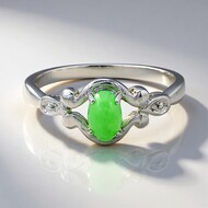 Anello in argento con Crisoprasio Imperiale