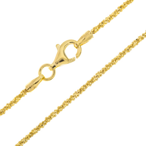 Silber-Criss-Cross-Kette - 45 cm - 2,949 g - vergoldet