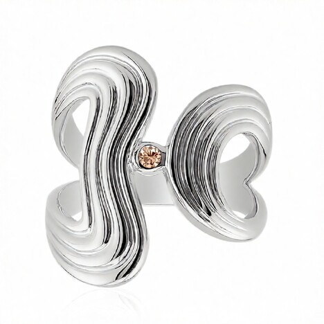 Bague en argent et Diamant rose de France SI1 d'Argyle  (Annette)