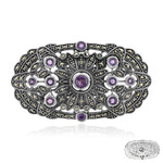 Zilveren broche met een amethist (Annette classic)