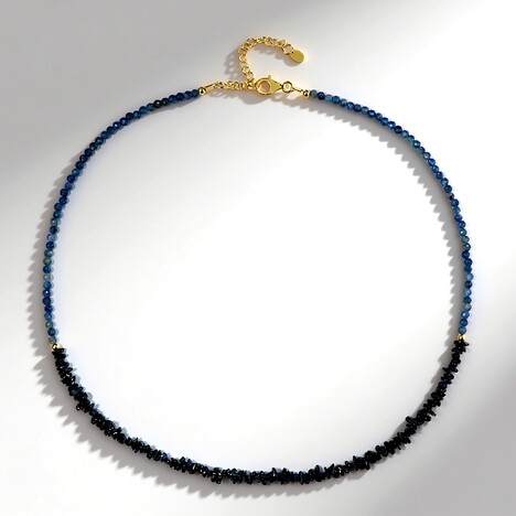 Collana in argento con Zaffiro Blu della Birmania