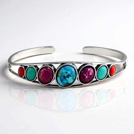 Bracciale in argento con Turchese Kingman Mohave Blu (Jones Lee)