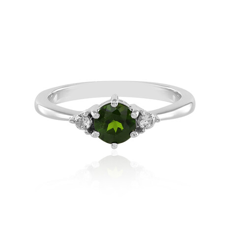 Anello in argento con Diopside Russo