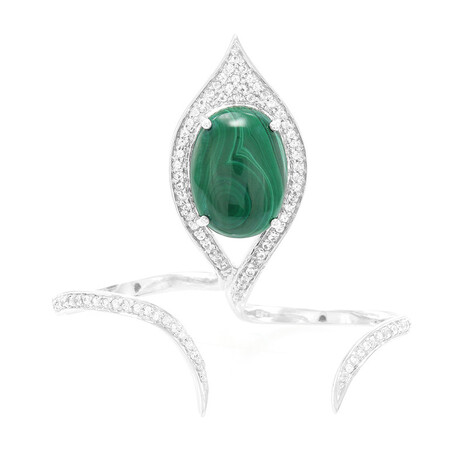Anello in argento con Malachite