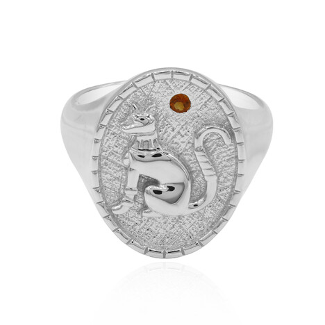 Bague en argent et Citrine mandarine