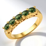 Bague en argent et Tourmaline verte du Brésil