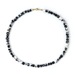 Zebra-Jaspis-Silberhalskette