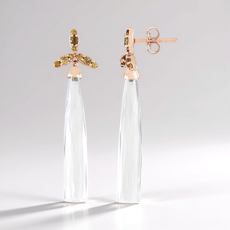 Orecchini in argento con Quarzo Bianco (KM by Juwelo)