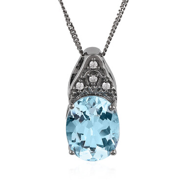 Collar en plata con Topacio azul cielo