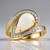 Anello in oro con Opale Bianco Brasiliano
