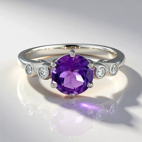 Anello in argento con Ametista Siberiana