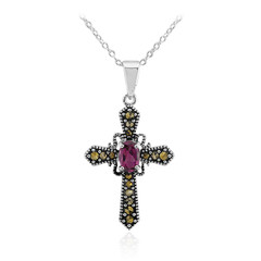 Collar en plata con Rodolita