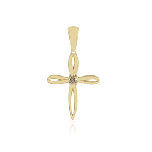 Zilveren hanger met een I3 Champagne Diamant