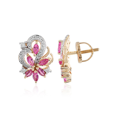 Mosambik-Rubin-Goldohrringe