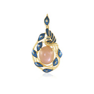 Peach Moonstone Silver Pendant (Adela Silber)