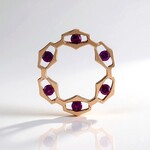 Zilveren hanger met magenta granaten