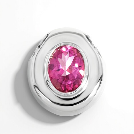 Ciondolo in argento con Topazio Rosa (MONOSONO COLLECTION)