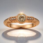 Anello in oro con Diamante Rose de France VS1 di Argyle (Annette)