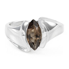 Bague en argent et Quartz fumé