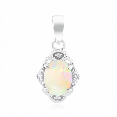 Pendentif en or et Opale blanche du Brésil