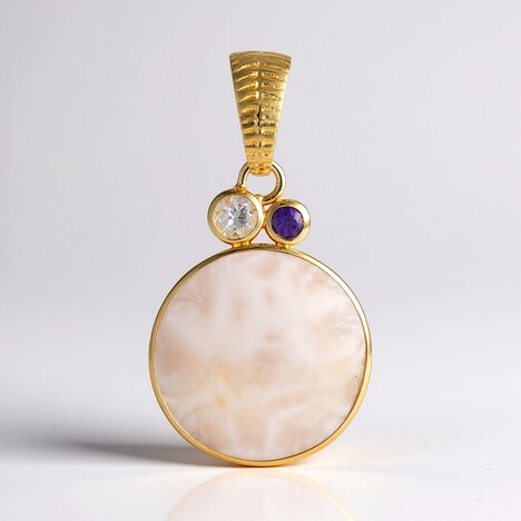 Ciondolo in argento con Natrolite
