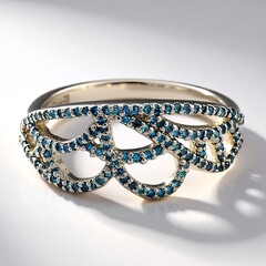 Anello placcato in platino con Diamante Fancy