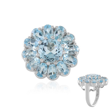 Anello in argento con Topazio Blu Cielo