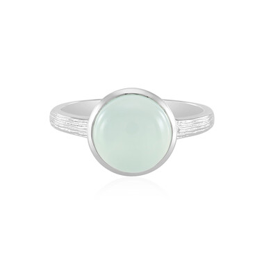 Anillo en plata con Calcedonia agua