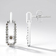 Pendientes en plata con Diamante chocolate I2